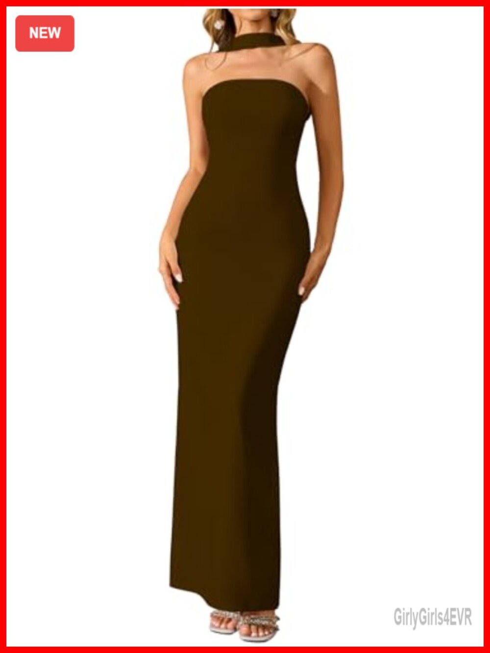Women Formal Wedding Guest Bodycon Maxi Dress Halter Backless Sleeveless